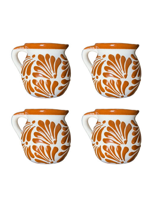 4PCS JARRITO BLANCO CON ESPIGA CAFE 12OZ