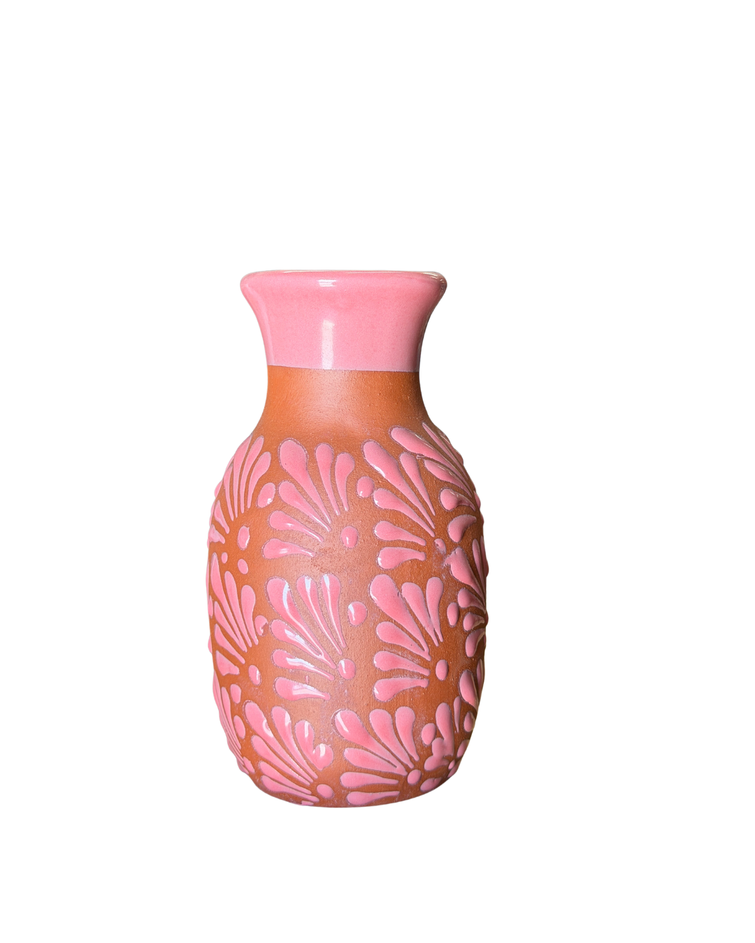 FLORERO ENGOBE CON ESPIGA ROSA MINI