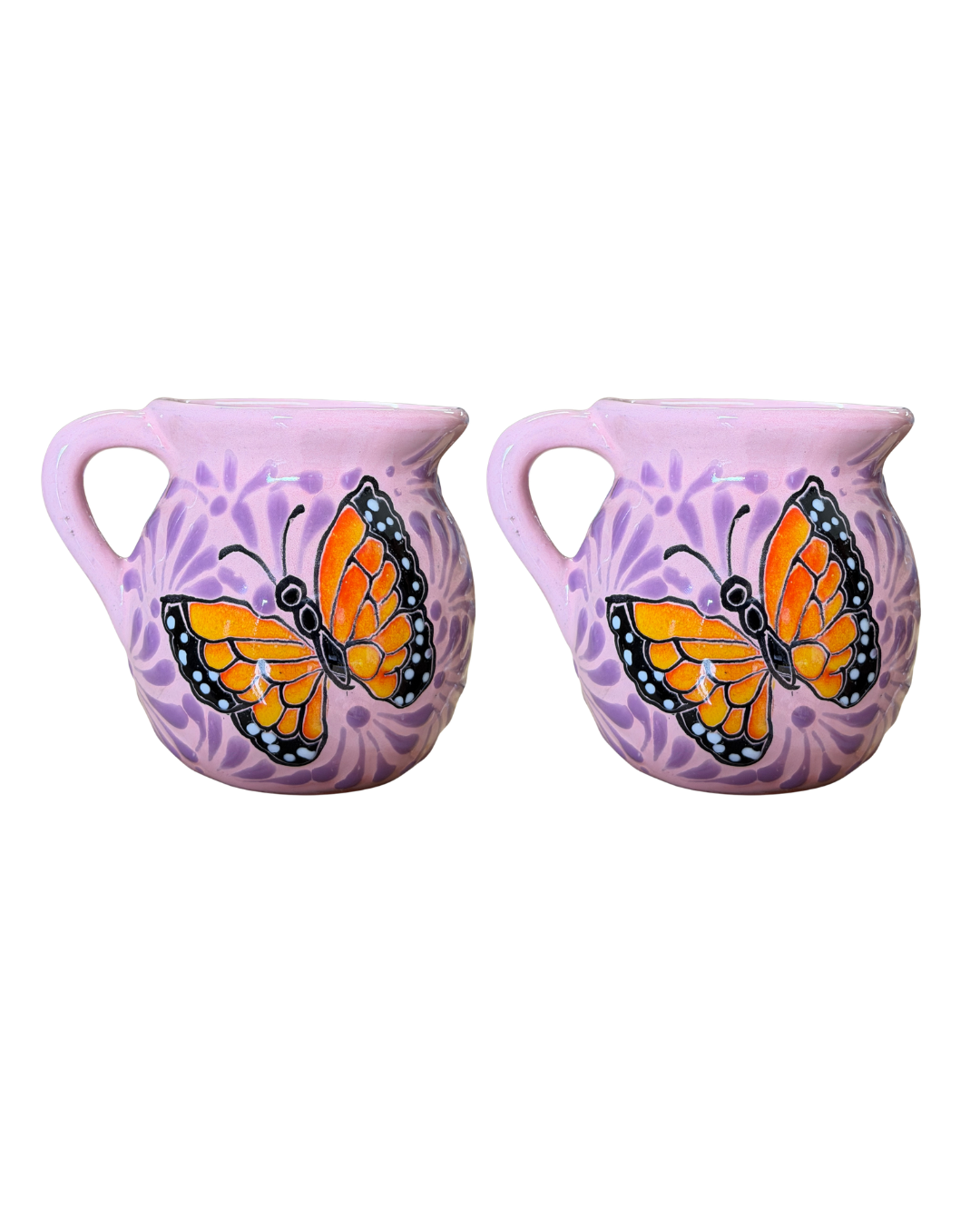 2PCS JARRITO LILA CON MARIPOSA