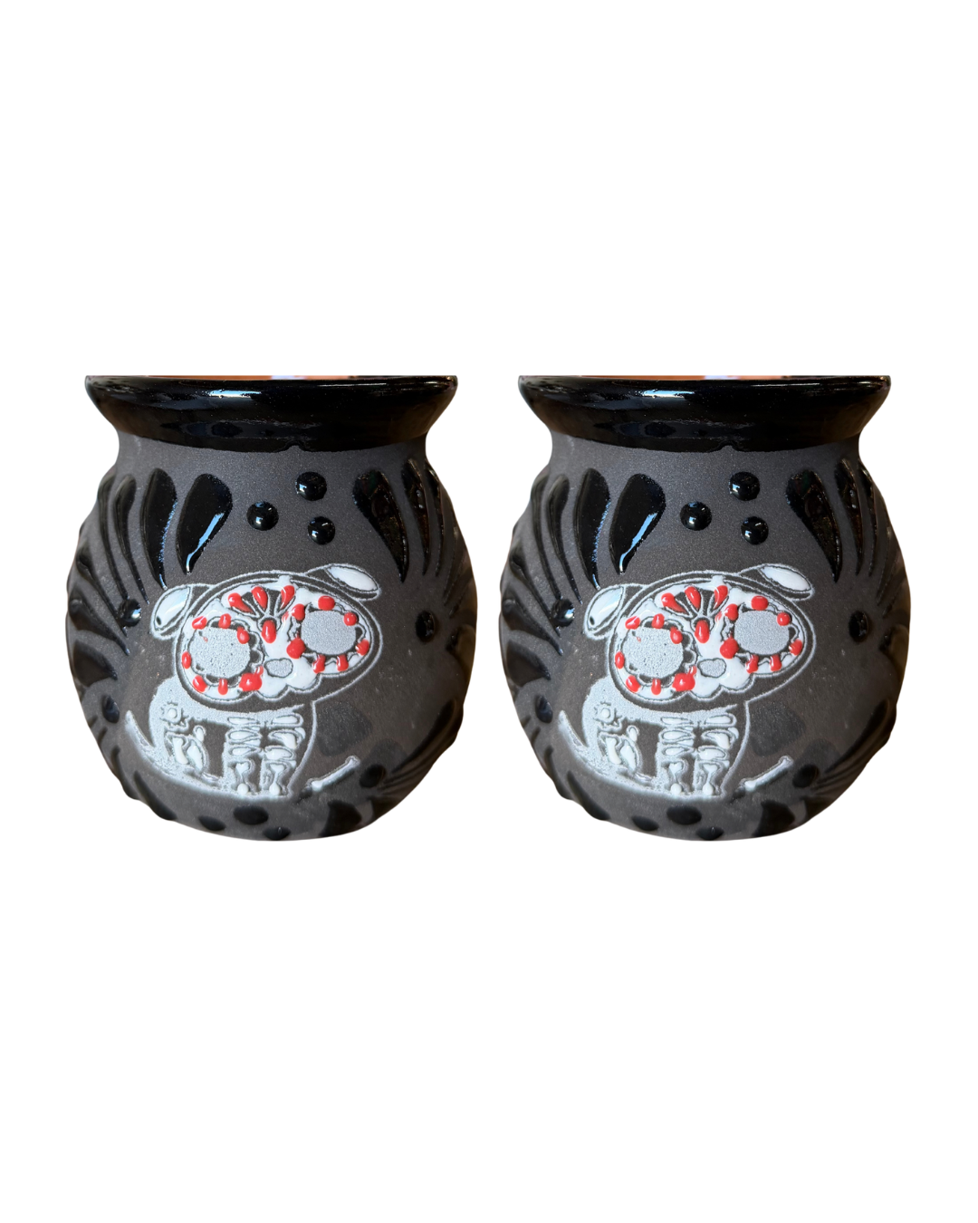 2PCS DIA DE MUERTOS DOG JARRITO ALL BLACK