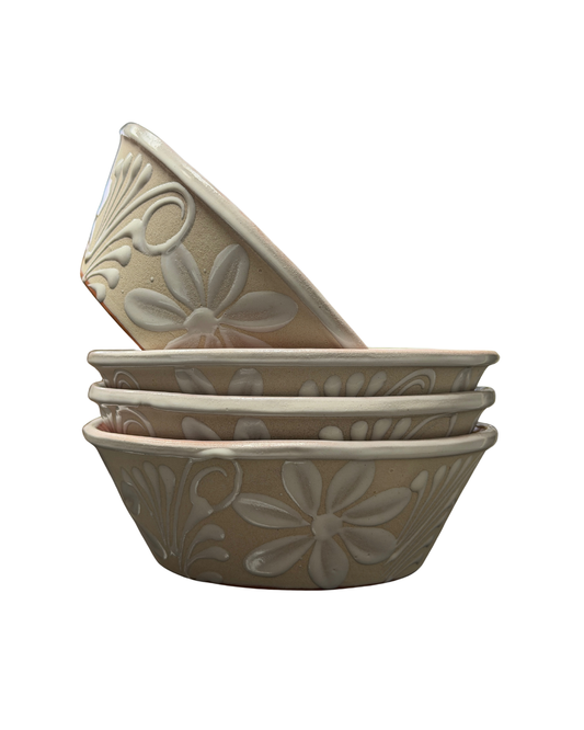 4PCS PLATO POZOLERO BLANCO EN BLANCO