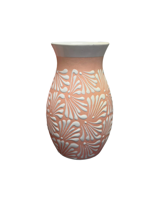 FLORERO ROSA CON BLANCO